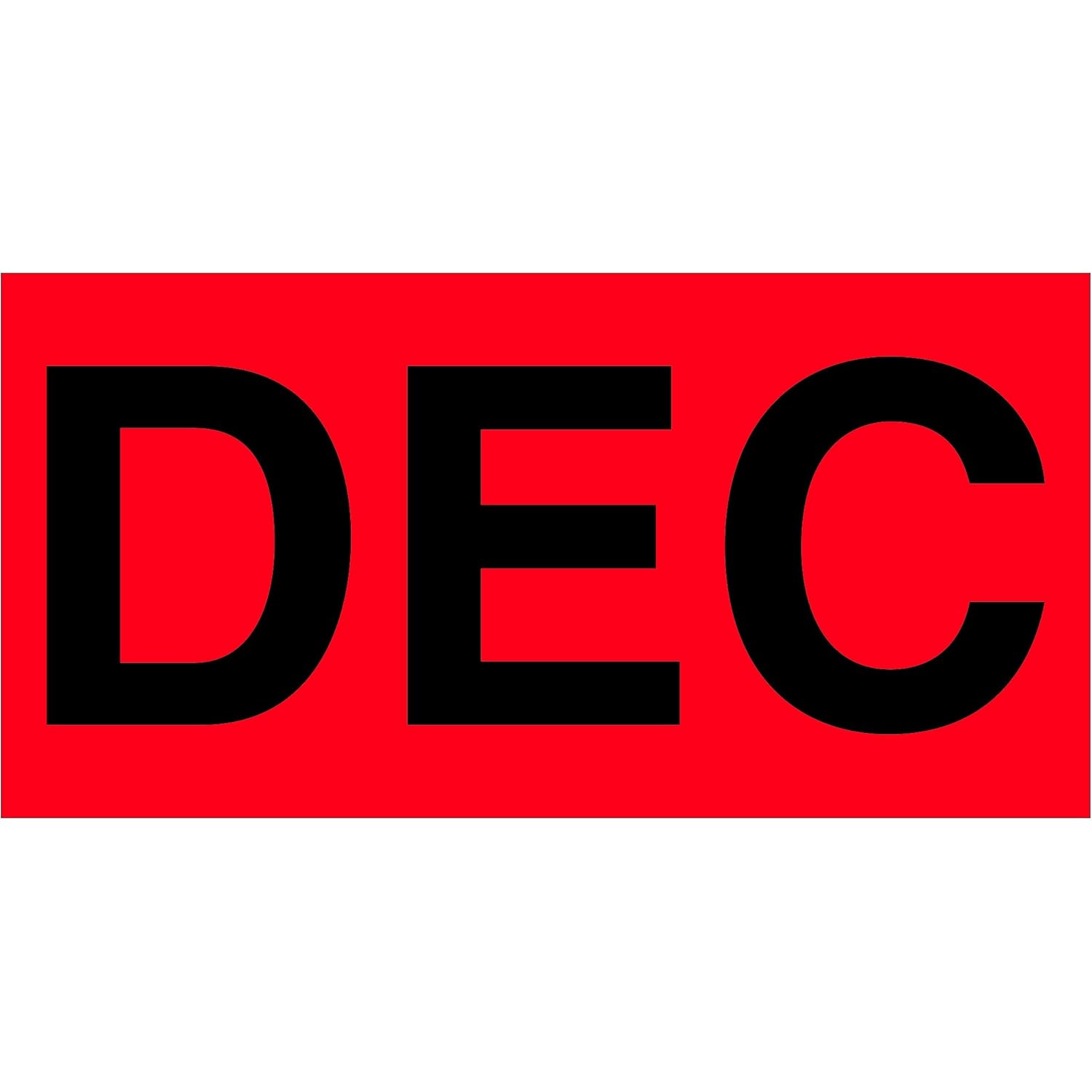 Partners Brand PDL6922 Tape Logic Months of The Year Labels, "DEC", 3" x 6", Fluorescent Red (Pack of 500)