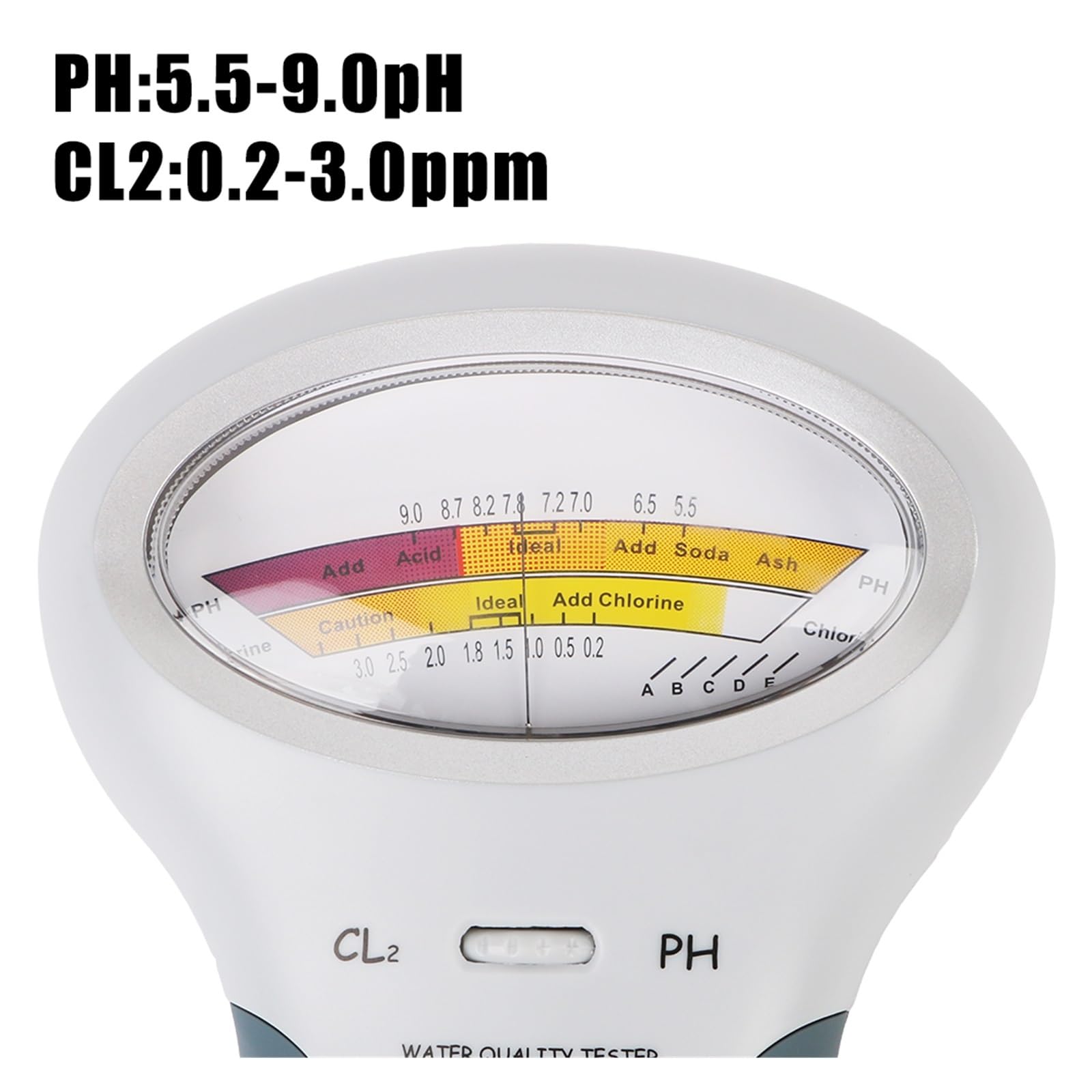 Tester per Acqua 2 in 1 Dispositivo di Test della qualità Acqua PH Tester for Piscina Spa Cloro Misuratore Misura CL2 Multiuso Accurato Facile
