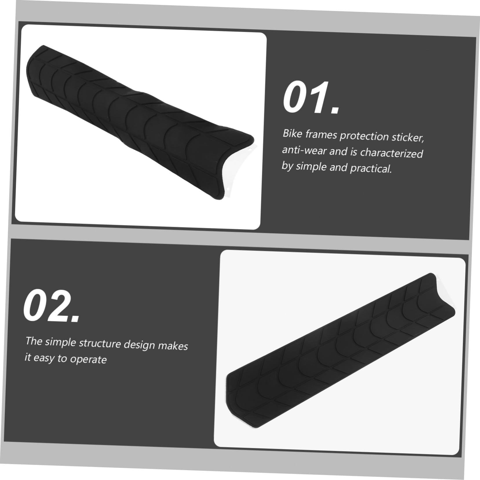 Yardwe Fahrradschutz Roller Fahrradkette Korb Fahrräder stationärer Fahrradständer Bike Protect Fahrrad schutzfolie Anti-Reibungs-Film Aufkleber für den Fahrradrahmen Kieselgel Black