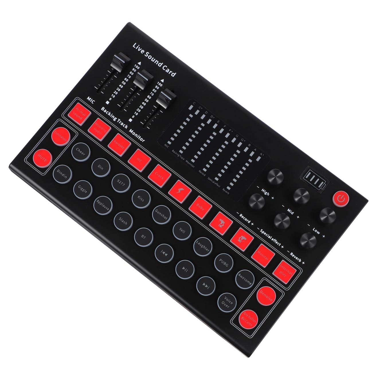 Housoutil Live Sound Card for Broadcasting Voice Changer Recording and Real-Ear Monitoring for Halloween Voice Effects-image-8