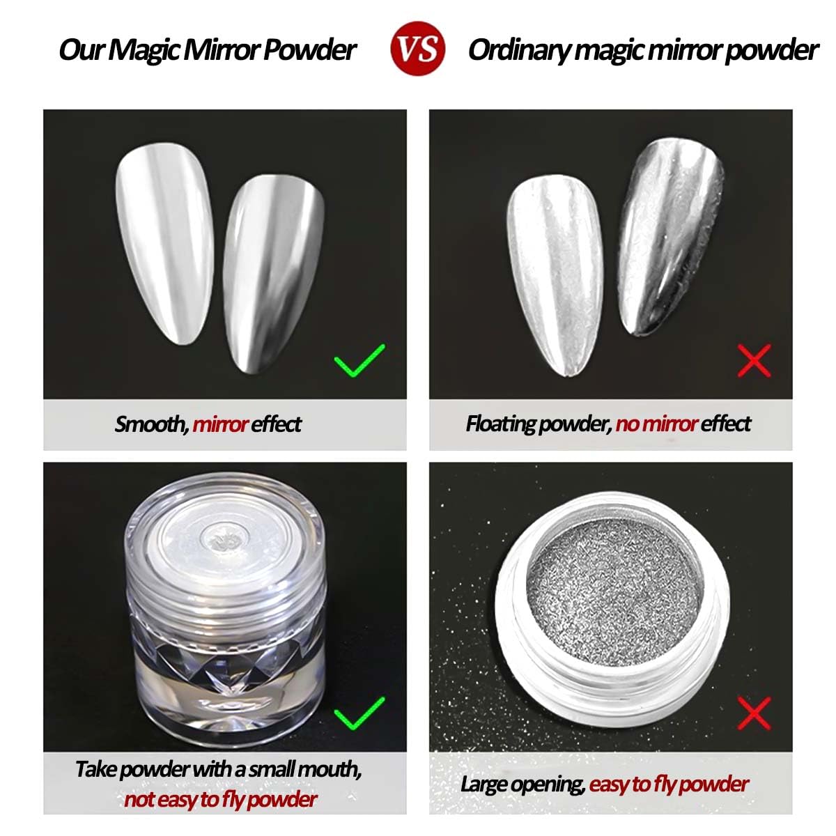 Kit de polvo de uñas cromado y gel de uñas 3D, efecto espejo metálico, polvo cromado para arte de uñas, pigmento iridiscente holográfico de polvo de inmersión Aurora y gel de escultura de 6