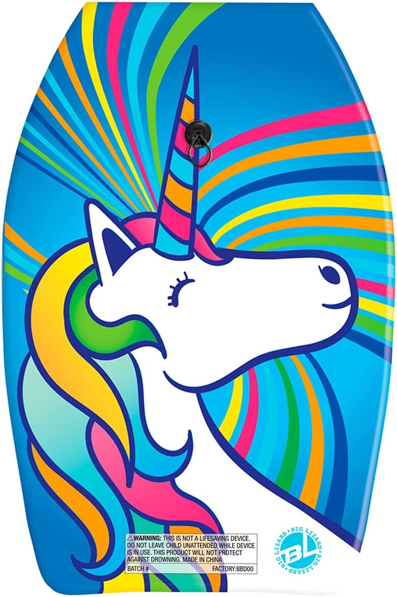 PMU Graphics Printed Bodyboard - Lightweight Wrist Leash Slick Bottom Boogie Board for Beach, Sea & Pool - Surfing Board for Kids, Teens & Adults, 26 & 33 Inch
