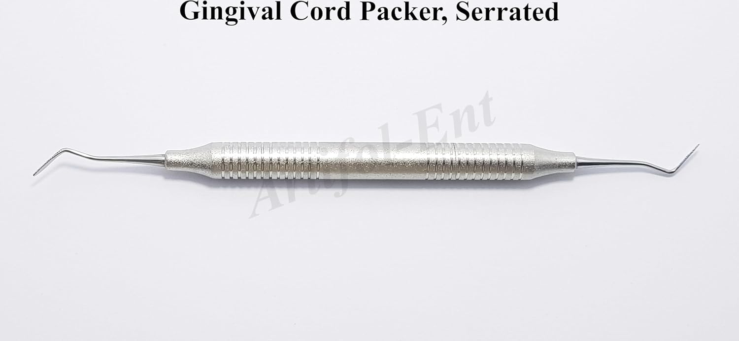 Gingival Cord Packer Serrated Retraction Double End CSI1 Stainless Steel Ergonomic Hollow Handle Dental Restorative Instruments 3 Pcs