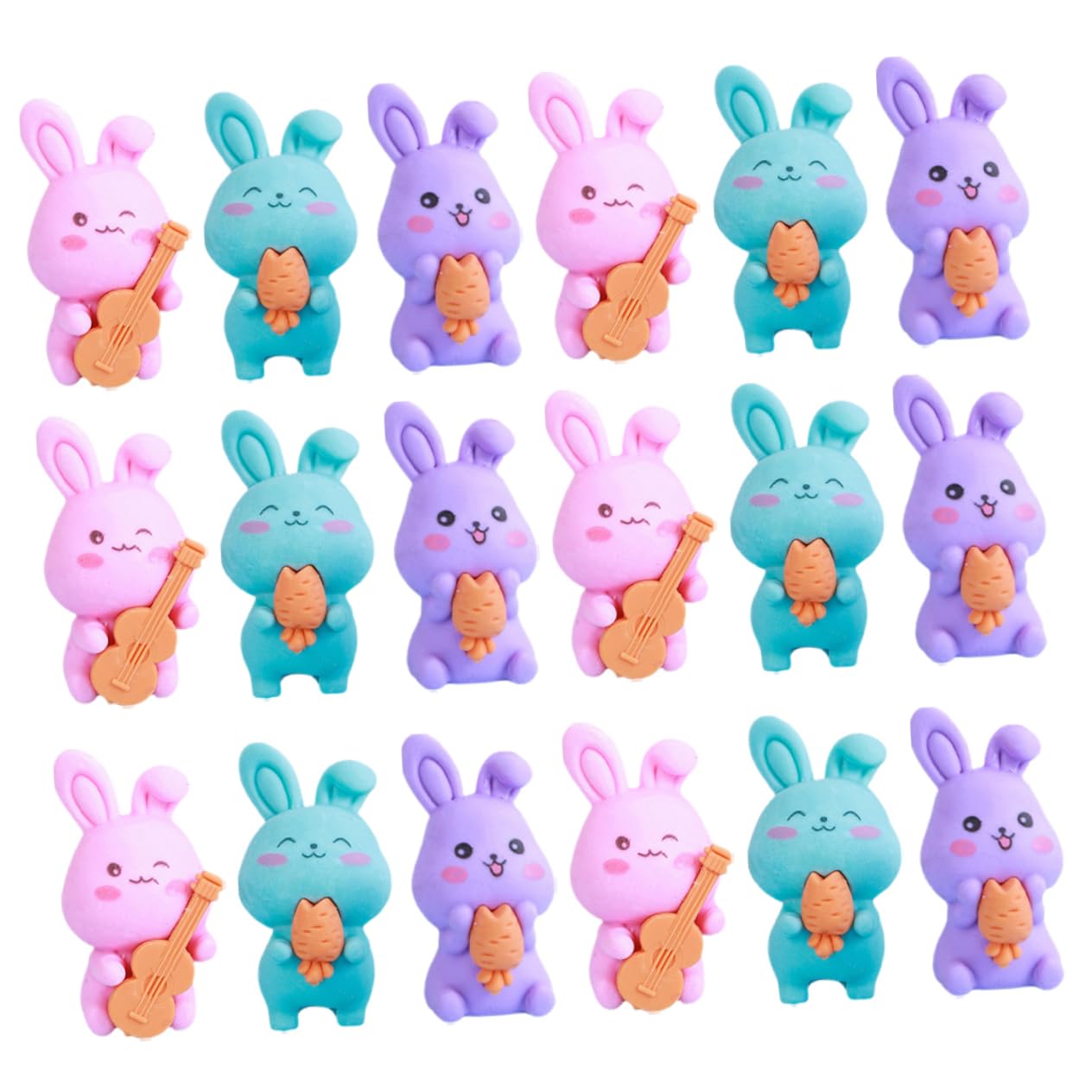 Amazon | LALAFINA 18個カートゥーンウサギ消し 多機能文房具