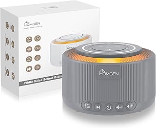 HOMGEN White Noise Machine Weißes Rauschen Maschine Einschlafhilfe Baby Erwachsene 30 Klänge & 30 Stufen Lautstärke Timer Speicher Touchpanel mit 3,5 mm Audiobuchse Schlafen Entspannen
