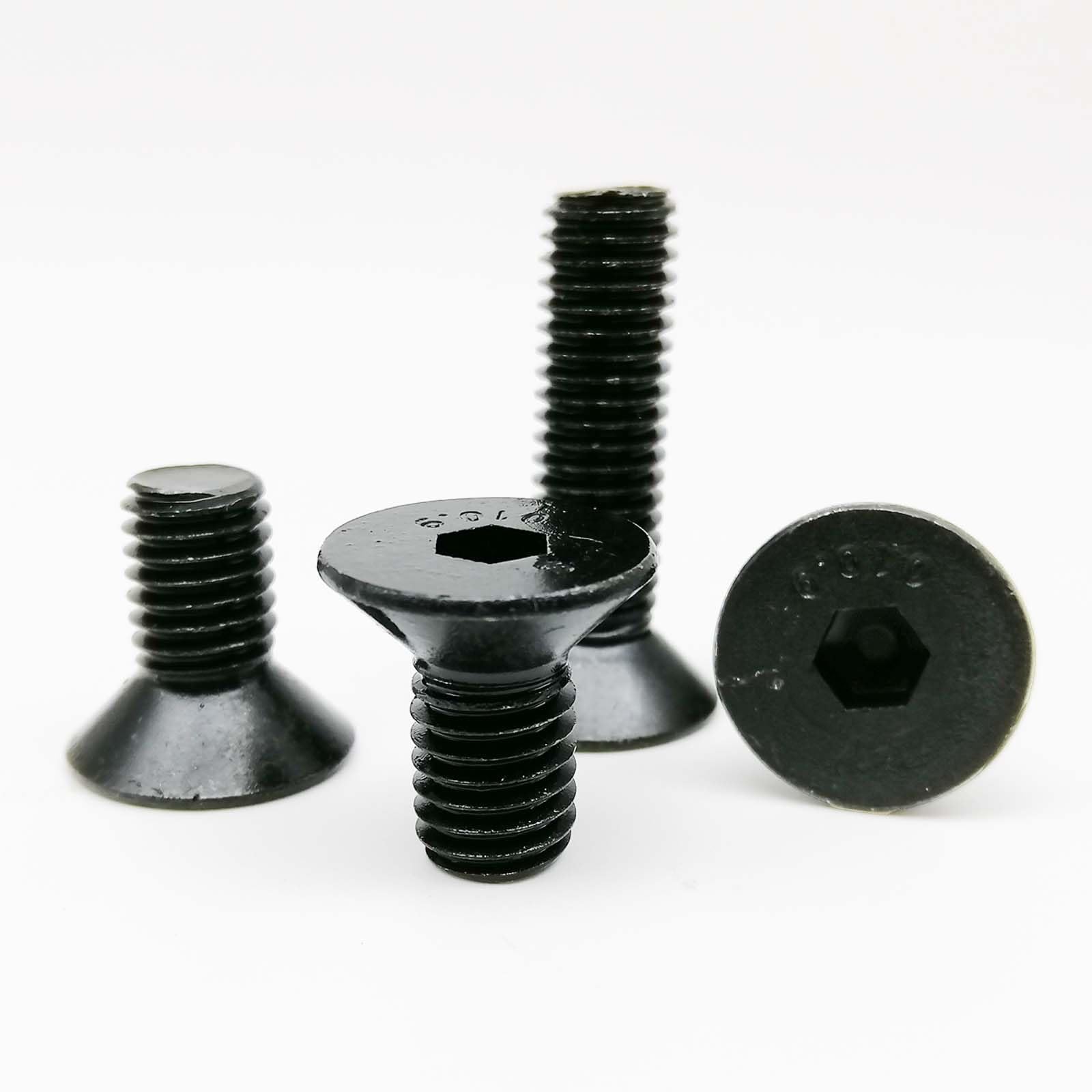 Tornillo autorroscante 5/10/25/50x M1.6 M2 M2.5 M3 M4 M5 M6 M8 negro grado 10.9 cabeza hexagonal hexagonal de acero plano longitud 3-80 mm cubierta de tornillo (75 mm, 5 piezas M8)