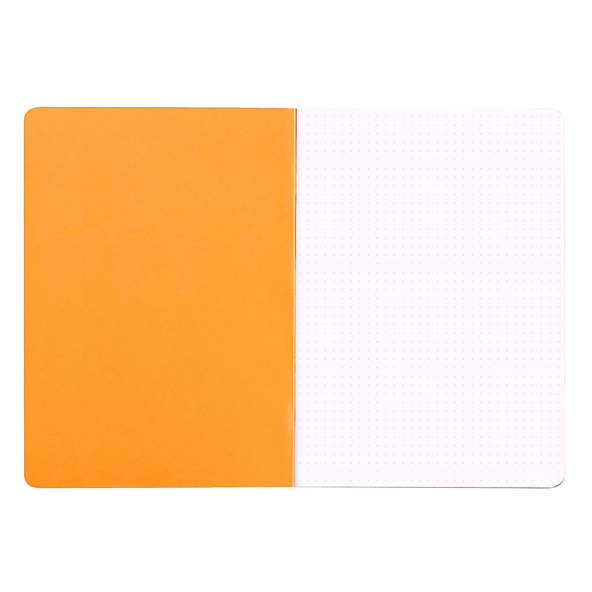 RHODIA 119190Cpack, Set of 10 Orange Staplebound Notebooks, A5, Dotted, 96 pages, 80 gsm Clairefontaine White paper - Image 2