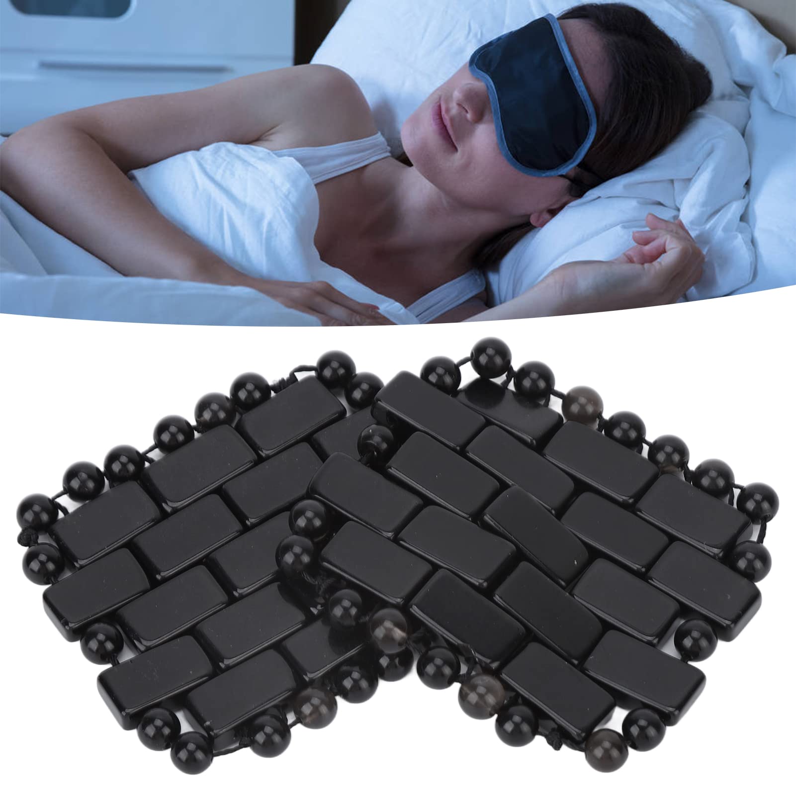 Maschera per gli Occhi Al Quarzo di Giada, Maschera per Occhi in Pietra di Cristallo con Cuscinetto per Occhi in Giada Rinfrescante per il Viso o Sollievo, Maschera per Dormire in Giada con Pietre Pre