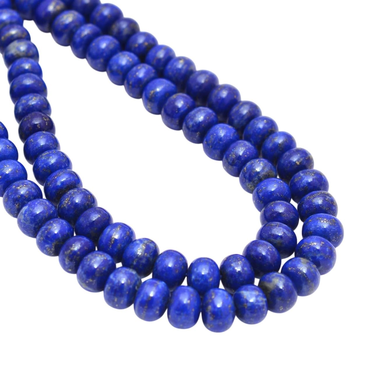 AAA+ Lapis lazuli 7 mm-8 mm gładkie okrągłe skalibrowane koraliki, pasmo 20 cm | niebieski naturalny lapis półszlachetny kamień szlachetny luźne koraliki do biżuterii