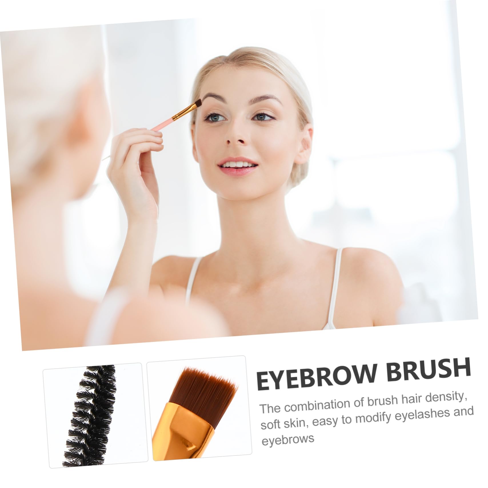 POPETPOP 18pezzi Pennelli Per Sopracciglia e Mascara Pennelli Angolati Per Make-up Occhi Strumenti Di Bellezza Comodi e Resilienti Per Sopracciglia Naturali e Definite