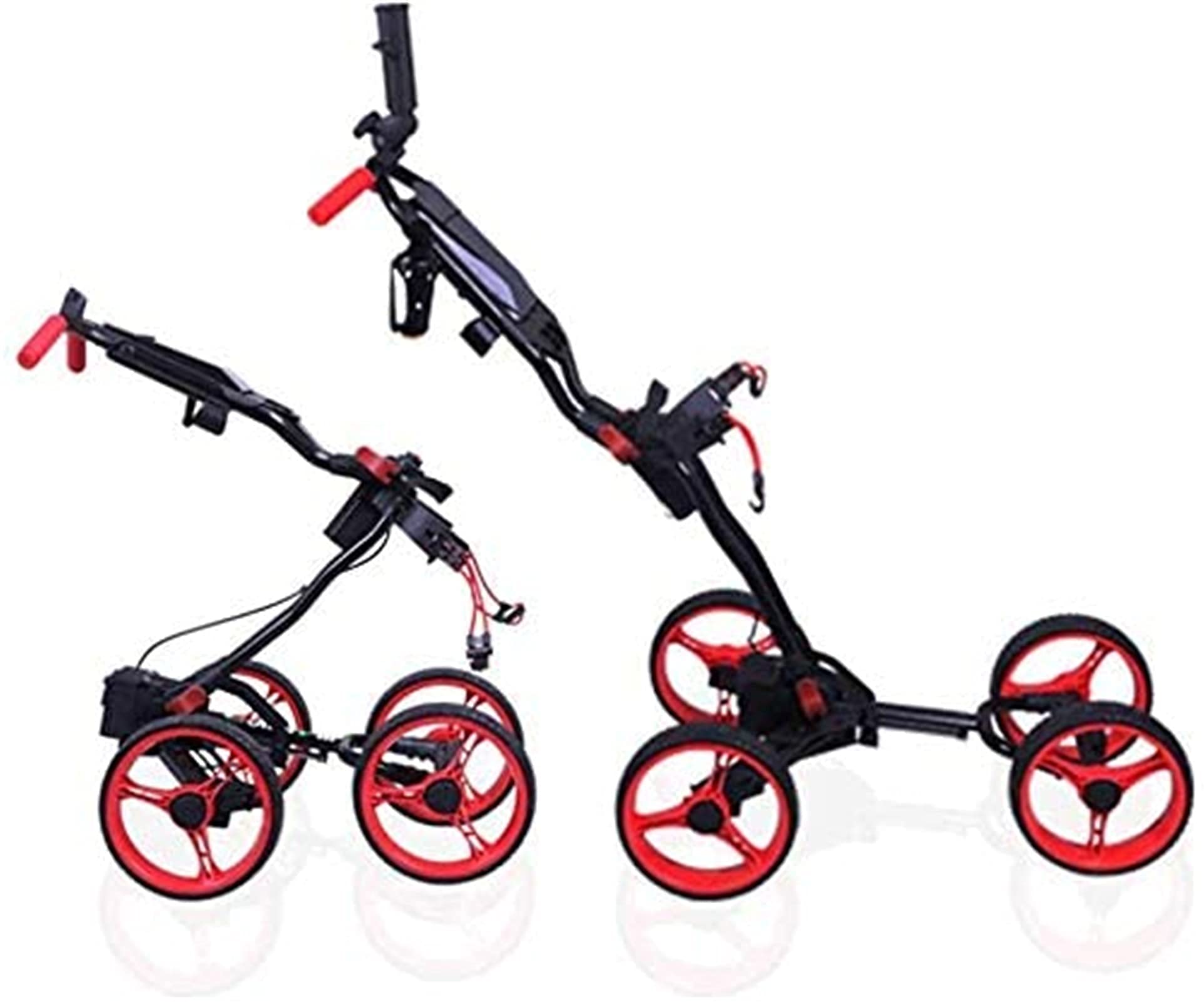 Carrito de Golf de 4 Ruedas Carrito de Golf de 4 Ruedas Carrito de Golf Plegable de tracción/Empuje de Golf Carrito de Golf Plegable de 4 Ruedas Freno de pie Un Segundo para Abrir