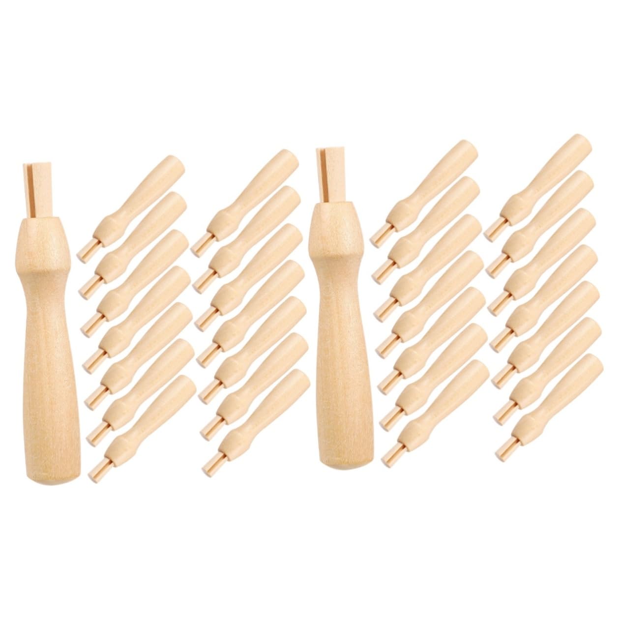 Gogogmee 2sets Felting Craft Tools Wool Felting Needles Handles Wood Handles for Needle 16pcs*2