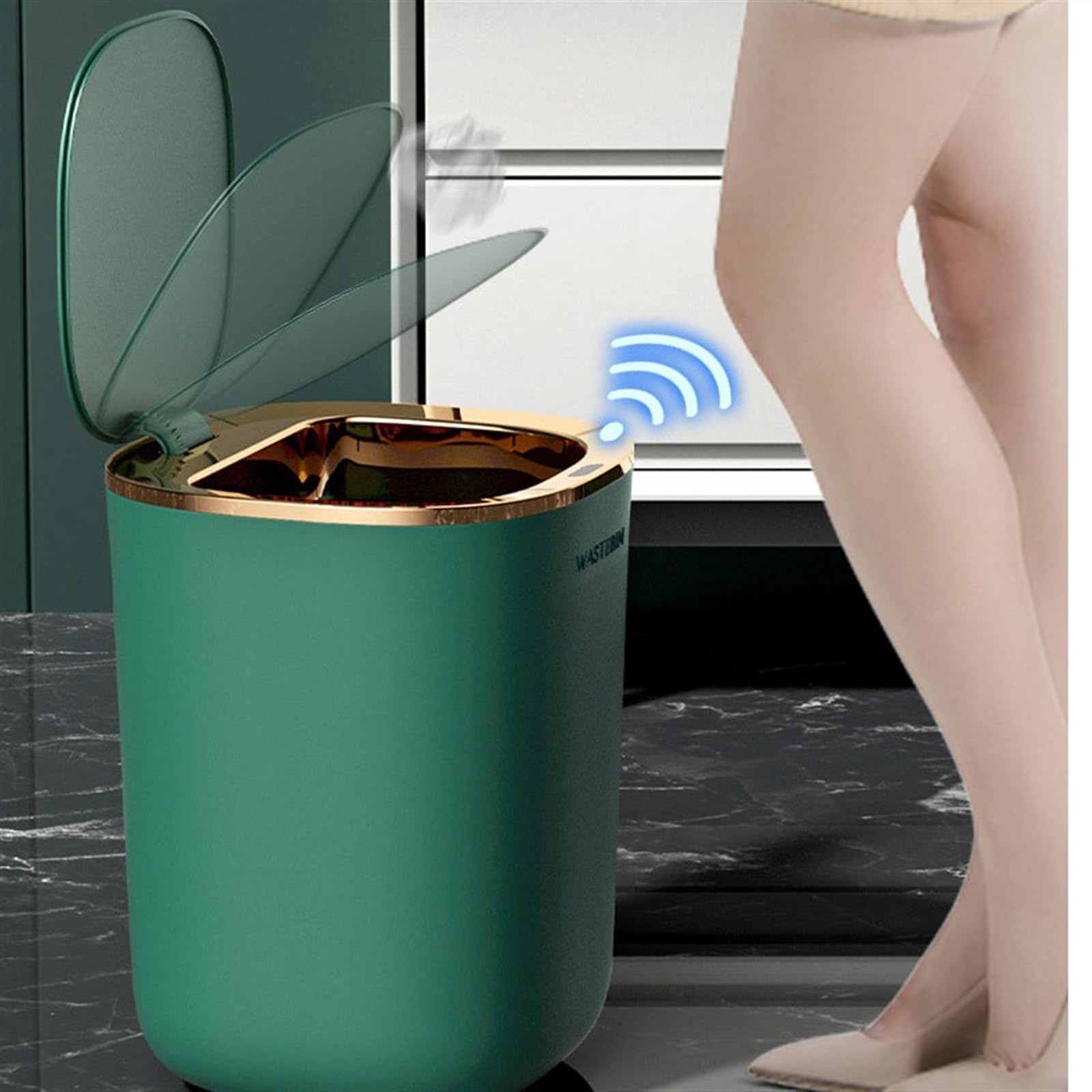 Cestino Pattumiera Soggiorno Camera da Letto Cestino for la Carta igienica Bagno con Coperchio Pattumiera for Interni Papeleras para Cocina(A)