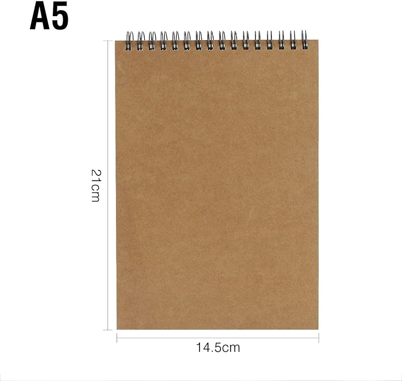 VEESUN A5 Rajzfüzet 4 db, 160 GSM, Akvarell Papír, Kraft Borító, Ceruza és Festékhez