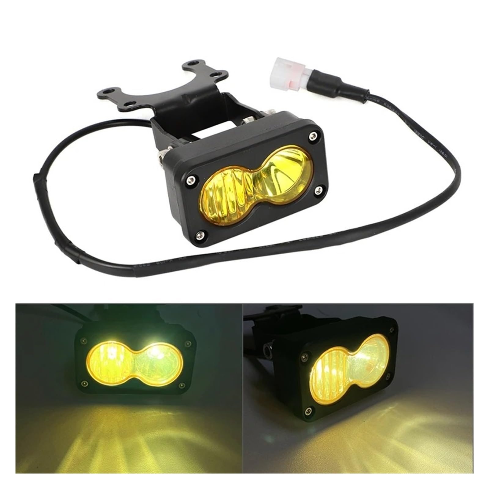 Phare Moto Avec Feu De Jour (DRL) Phare Jaune Spot/Inondation Spot Led Pod Kit Ensemble D'interrupteur