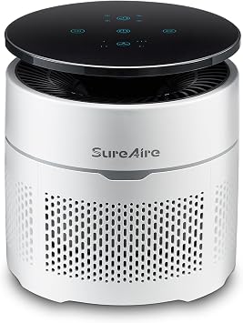 Air Purifiers with 360 Circulate Purification, True HEPA H13 Air Cleaner for Bedroom Office, Filters Smoke, Pet Dander, Cat Pee Smell, Odor, Pollen, Dust, Portable Desktop Size, Design in the USA