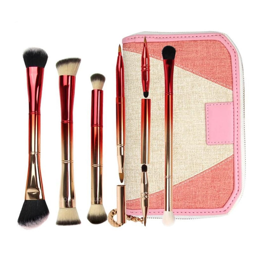 7 Pieces Makeup Artist Portable Set Brush Multifunctional 14 Heads Gradient Color