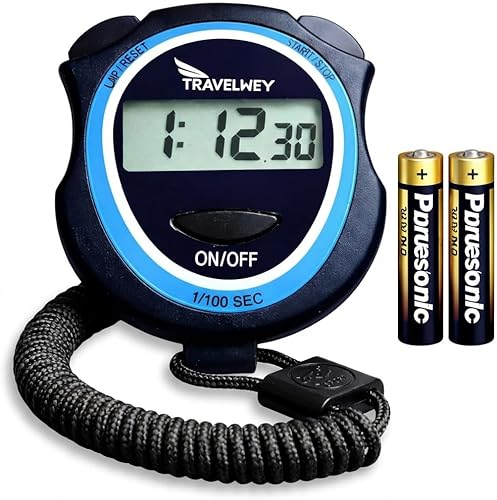 Silent Digital Stopwatch Timer for Teachers, Coaches & Kids ‒ Simple Lap Timer, Large Display, No Alarm ‒ Classroom, Exams, Sports, Running &