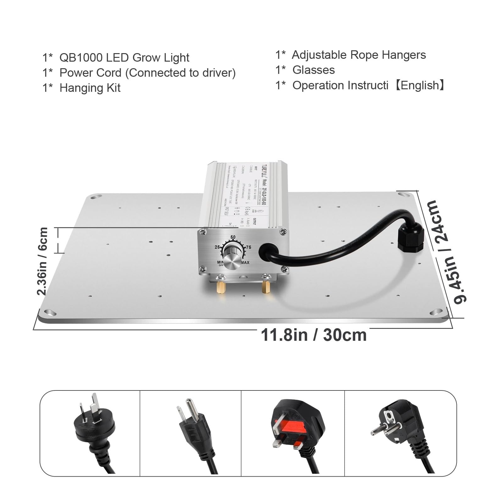 Lampada per piante, Con diodo Board 1000W LED coltiva la luce lampada for crescita a spettro completo, for piante da interno idroponica in serra