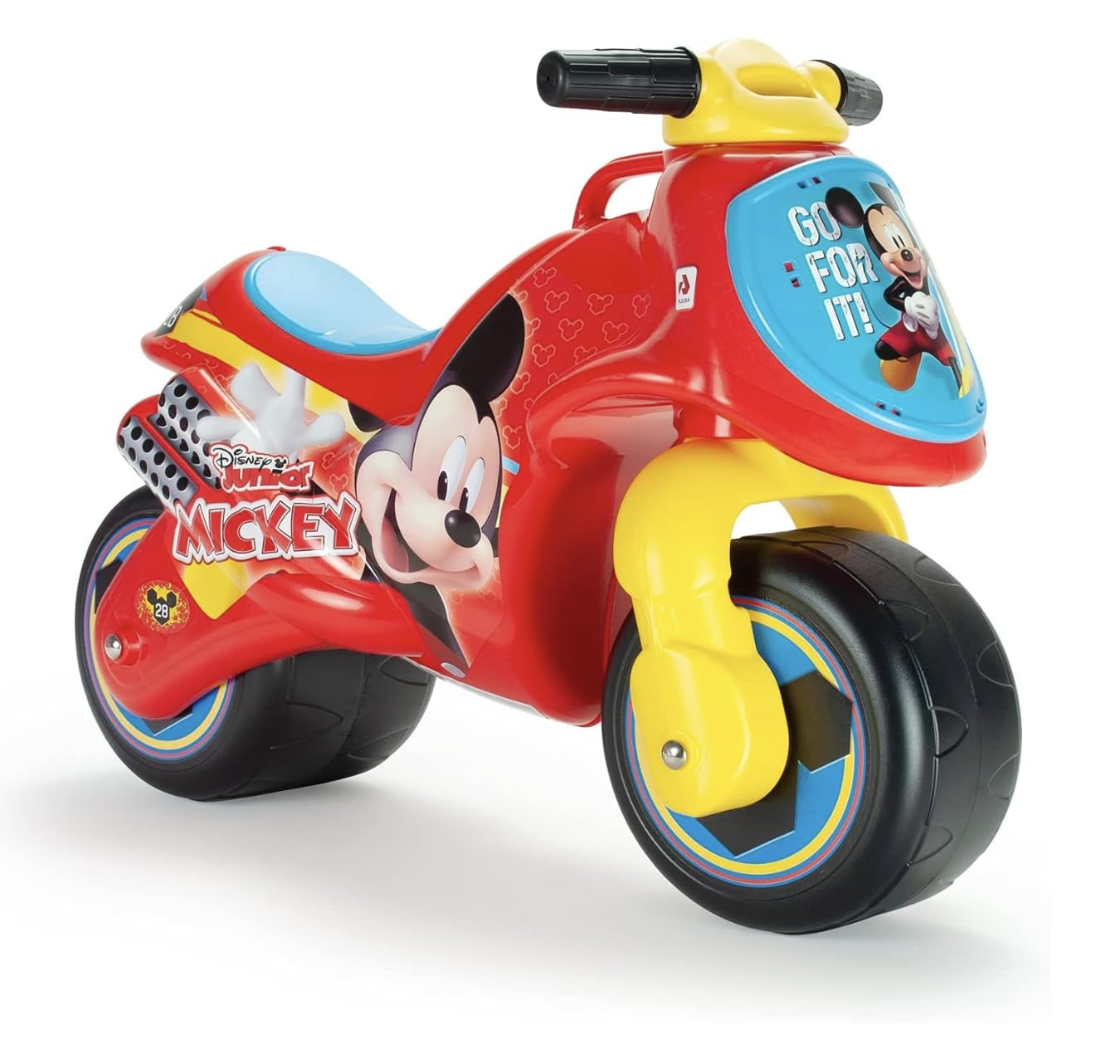 Correpasillos para Niños 1 Año 2 Años 3 Años Neox Mickey Mouse - Moto Correpasillos para Bebé - Moto Juguete de Equilibrio para Niño y Niña - Ruedas Anchas + Ergonómica + Transporte Fácil - INJUSA