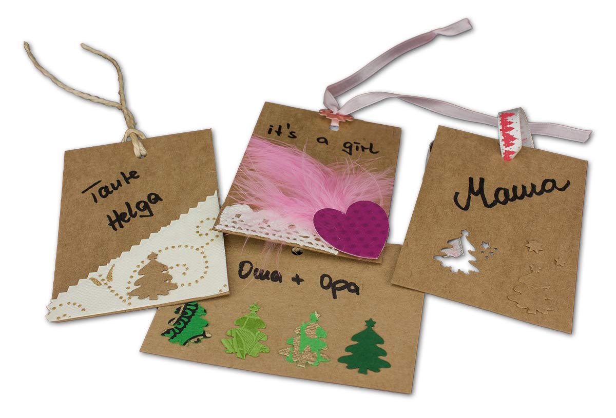 100 x pojedyncze kartki z papieru typu kraft, DIN A7, 10,5 x 7,3 cm, 410 g/m², brązowe, zaproszenia do samodzielnego ozdobienia i majsterkowania, idealne zawieszki na prezent, kartka do majsterkowania