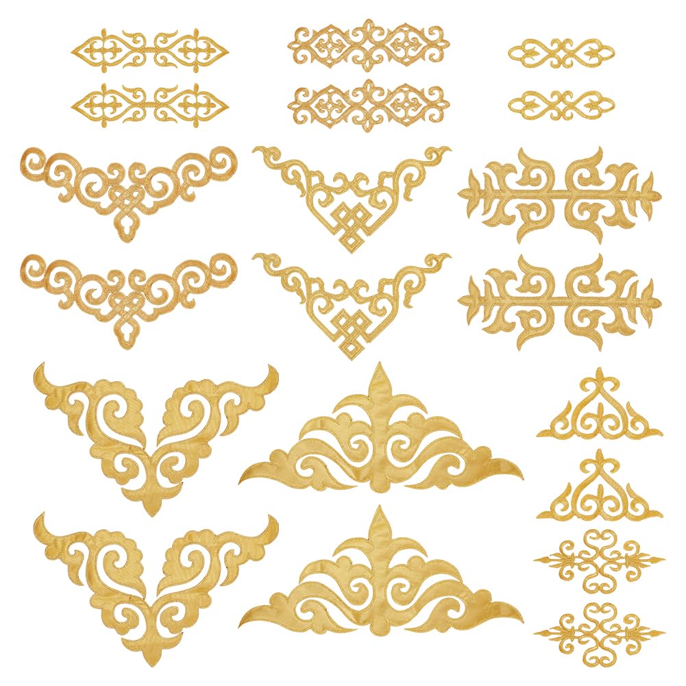 Écussons dorés en dentelle style ethnique de qualité supérieure pour haute couture