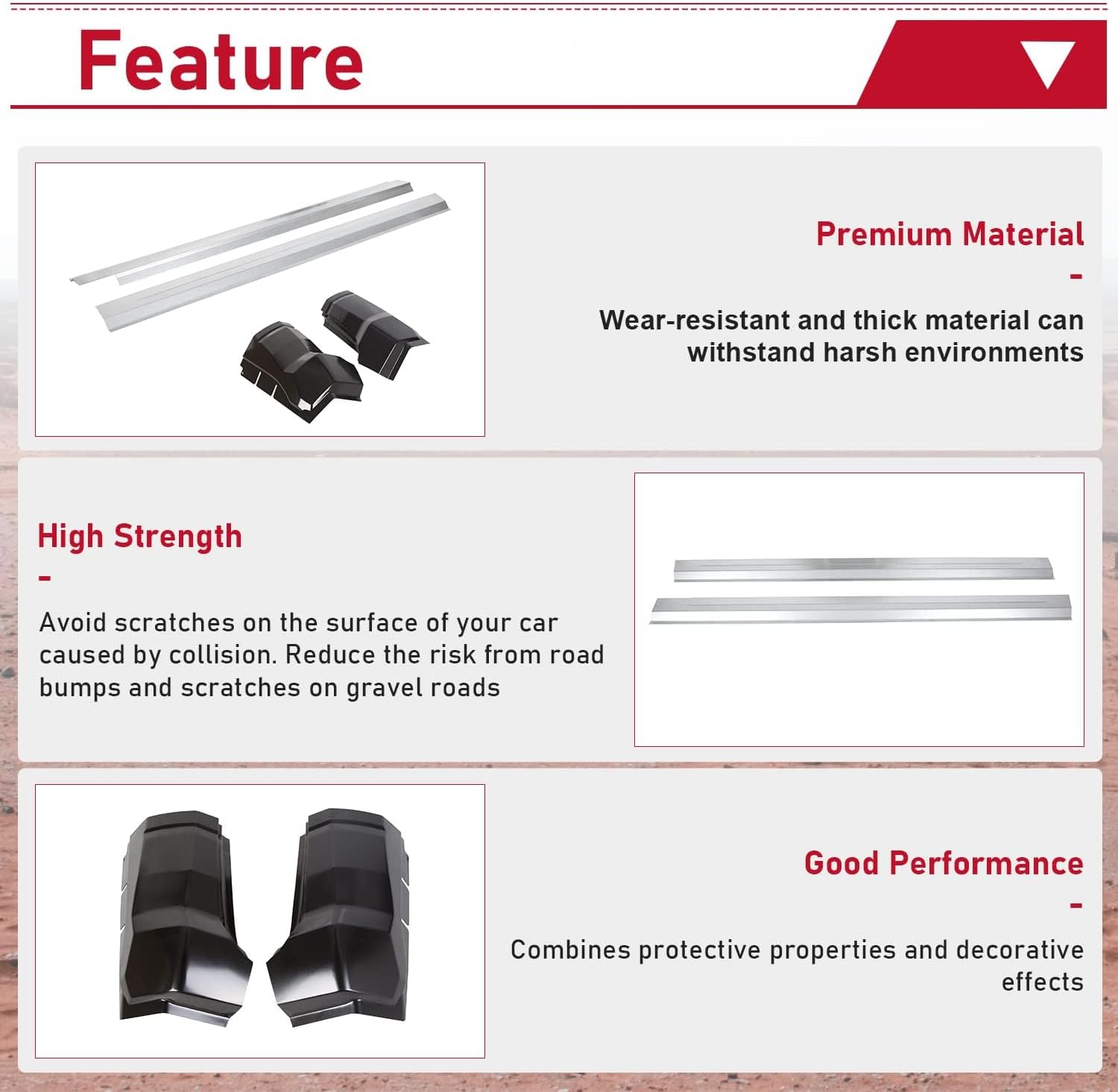 Outer Rocker Panels & Cab Corner Set Slip-on Compatible with 2009-2010 Dodge Ram 1500 Quad Cab/2011-2018 Ram Truck Extended Cab 1500 2500 3500 4Pcs Set Deliver with 2 Separate Packages