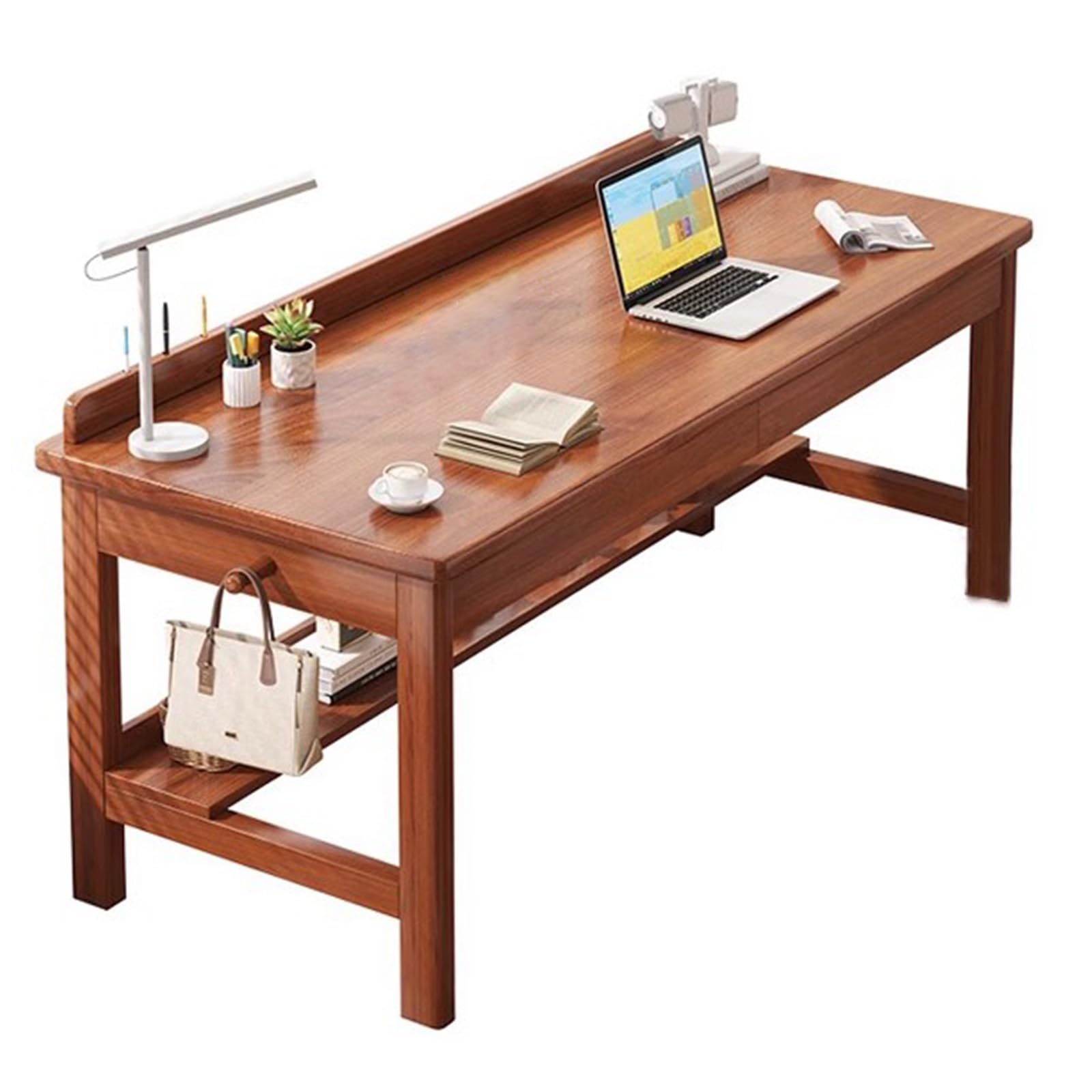 Scrivania Per Computer In Legno Massello Con Cassetto Scrittoio Per Studenti, Scrivania Per Ufficio 80/100/120 Cm Stile Moderno E Minimalista(80X60X75CM)