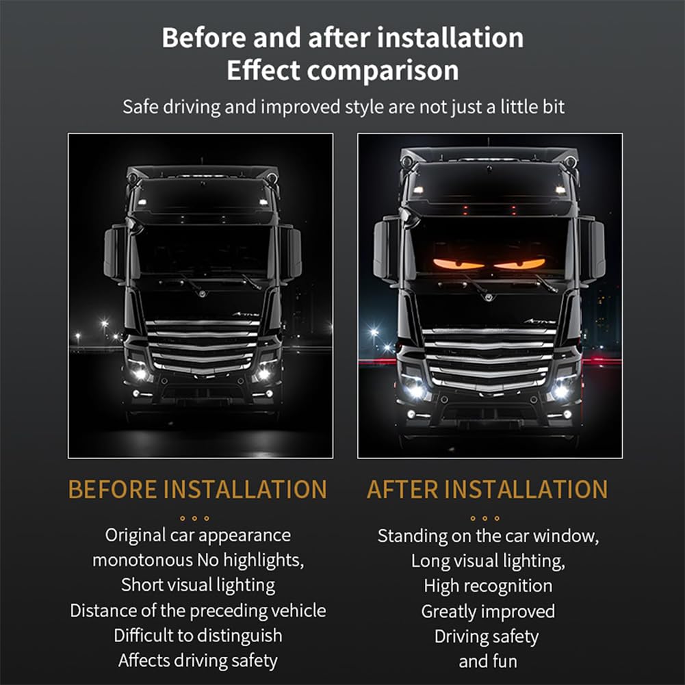 Lightride Devil Eyes, Animated Eyes for Car Windshield Light, Programmable Flexible Dynamic LED Display Soft Screen with App Control and Remote Controller for Cars Trucks (1Pc-23.6 * 4.73 in)