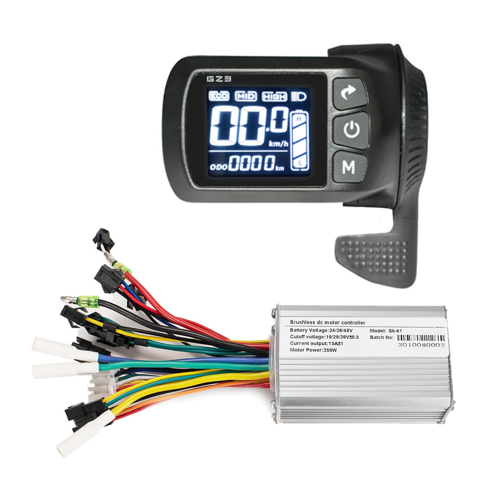 Kunray 24-48V 350W Brushless Motor Controller Mit LCD Anzeige Dualmodus E Scooter Controller 24V 17 Ampere Zum Elektrisches Go Kart Elektroroller Brushless Controller Kit