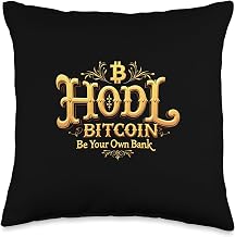HODL Bitcoin Logo Be your own Bank Crypto BTC Throw Pillow