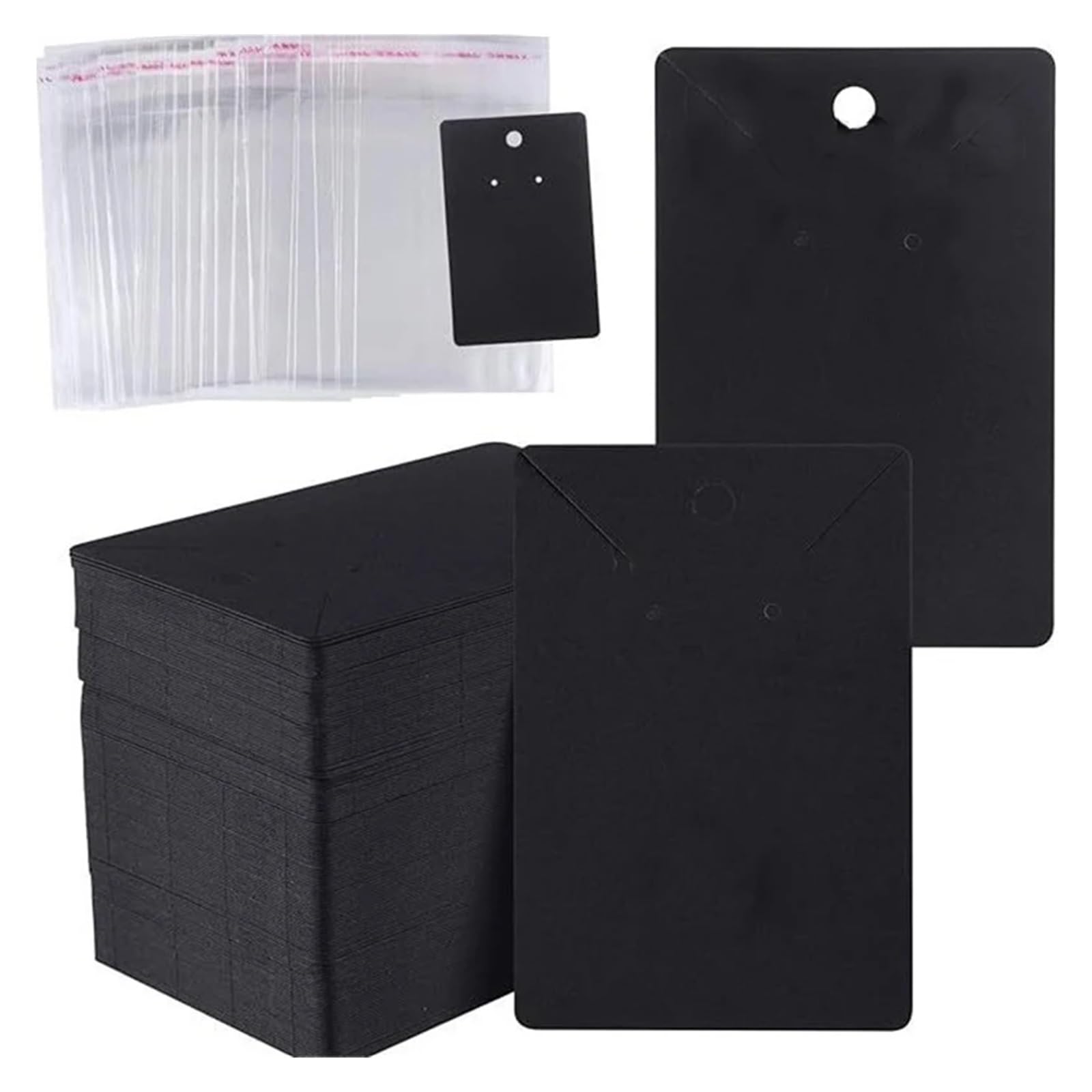 EDvkrgqx Earrings Necklace Display Cards, Earring Cards 100 Sets 6x9cm Multicolor Paper Jewelry Display With Self Adhesive Bags(Color02)