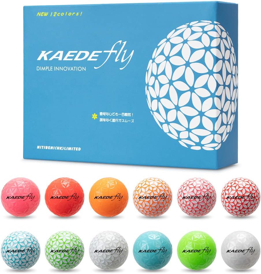 Fly Golf 2-Piece Mixed Colored Distance Golf Balls 12 Colors (One Dozen)