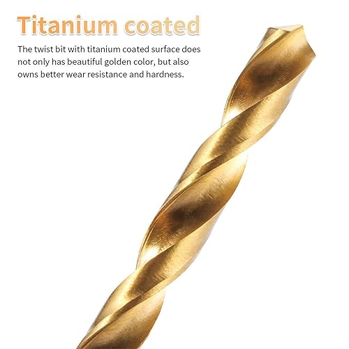 Miniatura 7 de Juego de 99 brocas de titanio, punta de 118 grados, kit de brocas de alta velocidad con estuche de almacenamiento, tamaños de 0.06 a 0.39 pulgadas