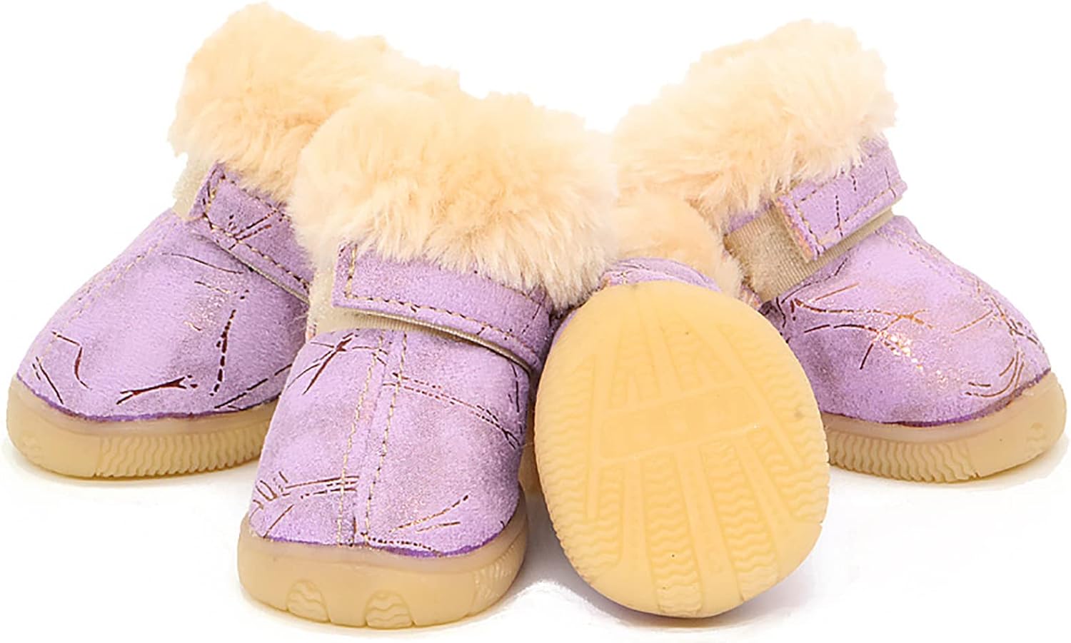 Warm Winter Little Pet Dog Boots Small Puppy Shoes Pet Shoes Winter Sneakers Paw Winter Snow Dog Booties for Small Medium Dogs 4-pcs Set
