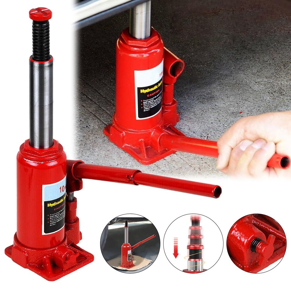 Gato De Tijera De 20/10/5/2 Toneladas, Gato Hidráulico De Botella Soldado para Coche, Gato Hidráulico para Coche, Herramientas para Gatos De Coche, Kit De Gato De Ti(10T)