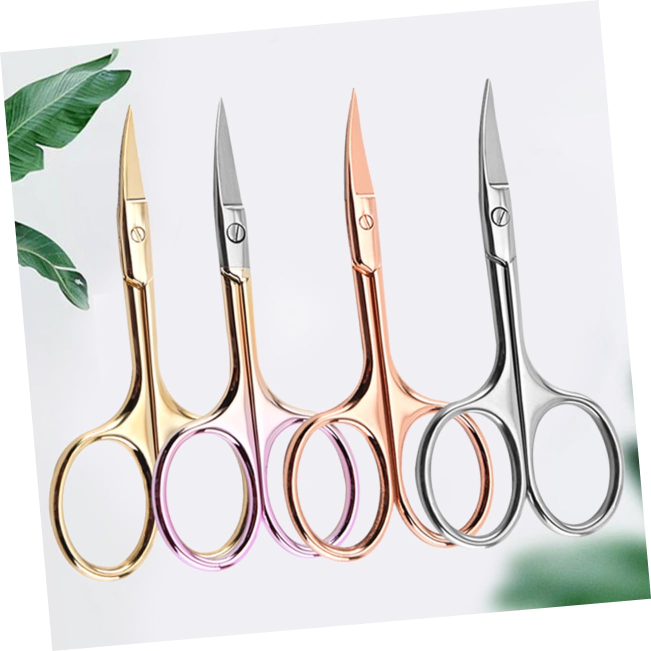FOMIYES 12 Piezas Tijeras De Cejas Tijera Para Recortar Bigote Tijeras Curvas Para El Vello Facial Tijeras De Bigote Tijeras Para El Pelo De La Nariz Hombre Punta Recta Codo