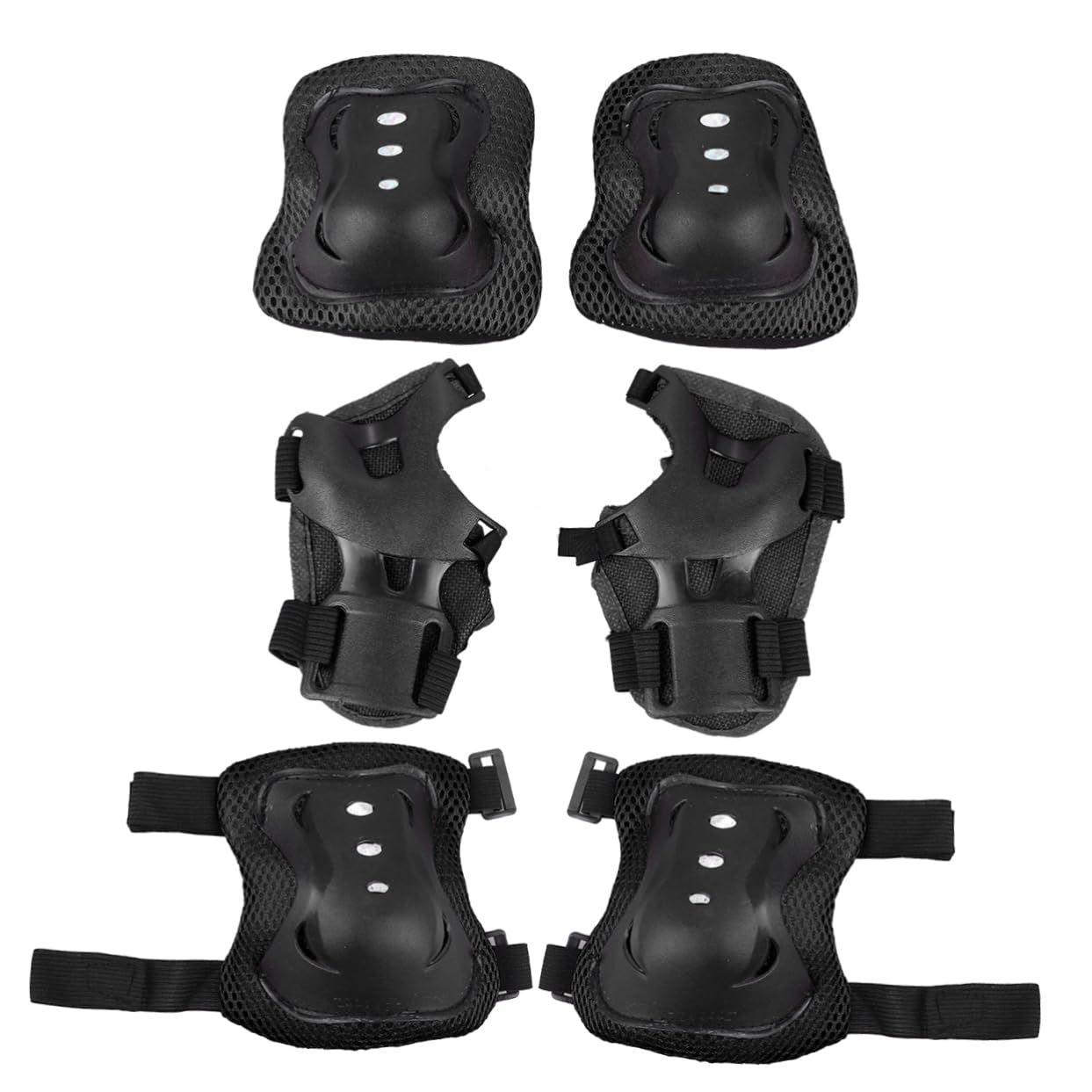 Mikikit 6pcs Boys and Girls Sports Protective Gear Elbow and Knee Pads for Cycling Skateboarding and Roller Skating Comfortable Stylish Pads