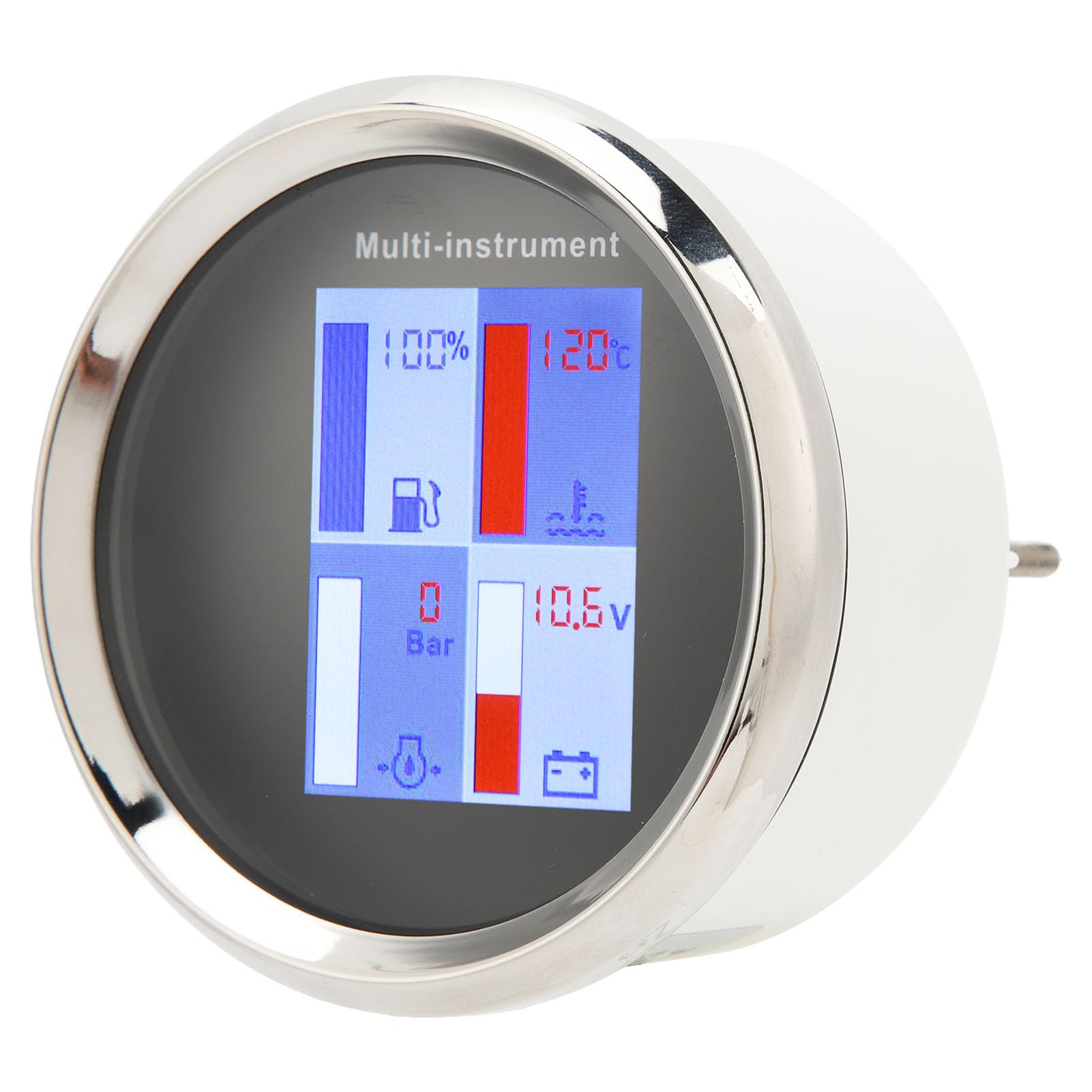 Dioche Temperatura da 85 Mm Indicatore di Temperatura Digitale da 85 Mm - Indicatore Multifunzione con Retroilluminazione a LED, IP67 per Yacht, e Motoscafi - Misurazione di Alta, Pressione del