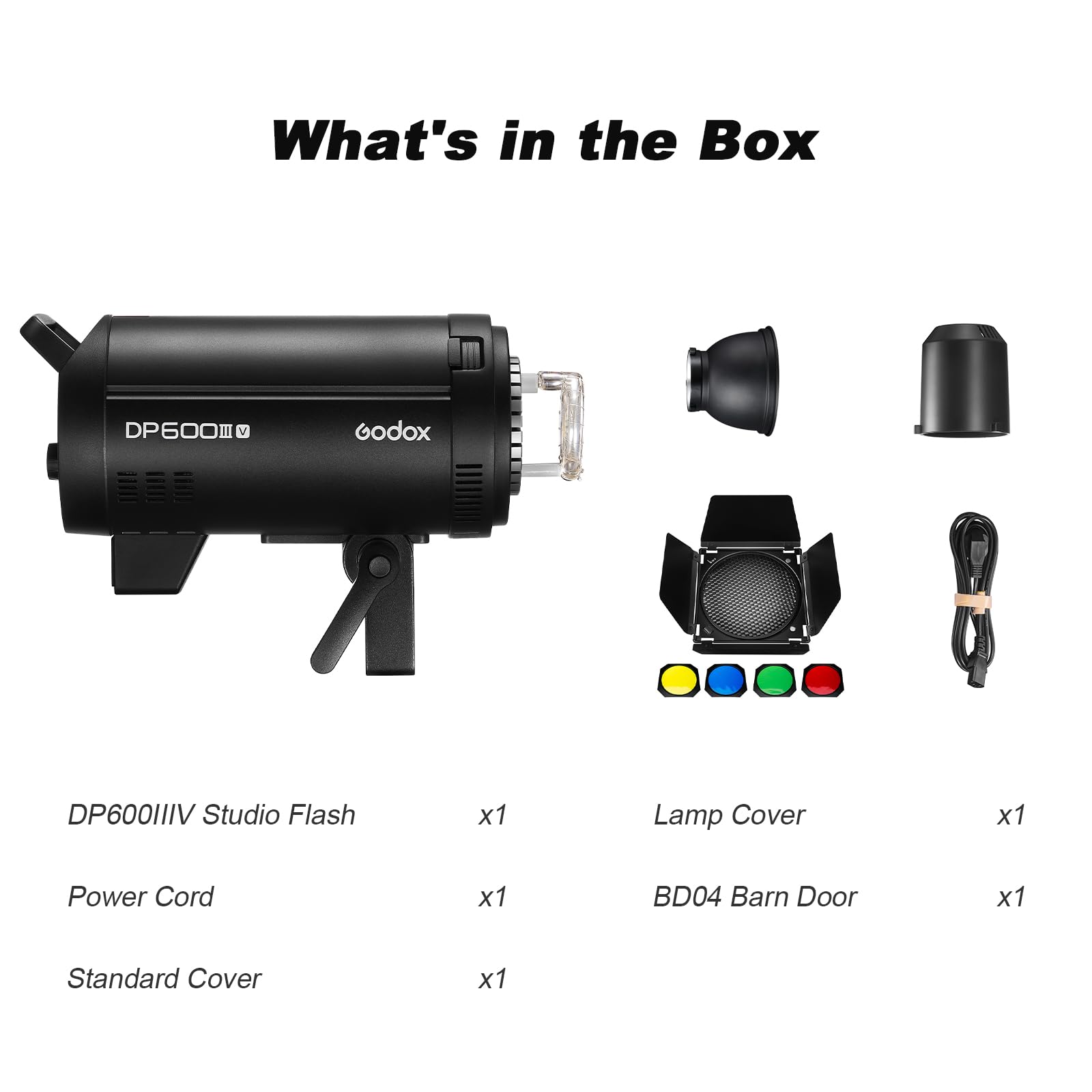 Godox DP600IIIV lampa błyskowa do studia stroboskopowego, 600 W, 5600 ± 200 K, temperatura barwowa Bowens Mount 2,4 G, bezprzewodowy system studyjny, na wesele, portret, moda