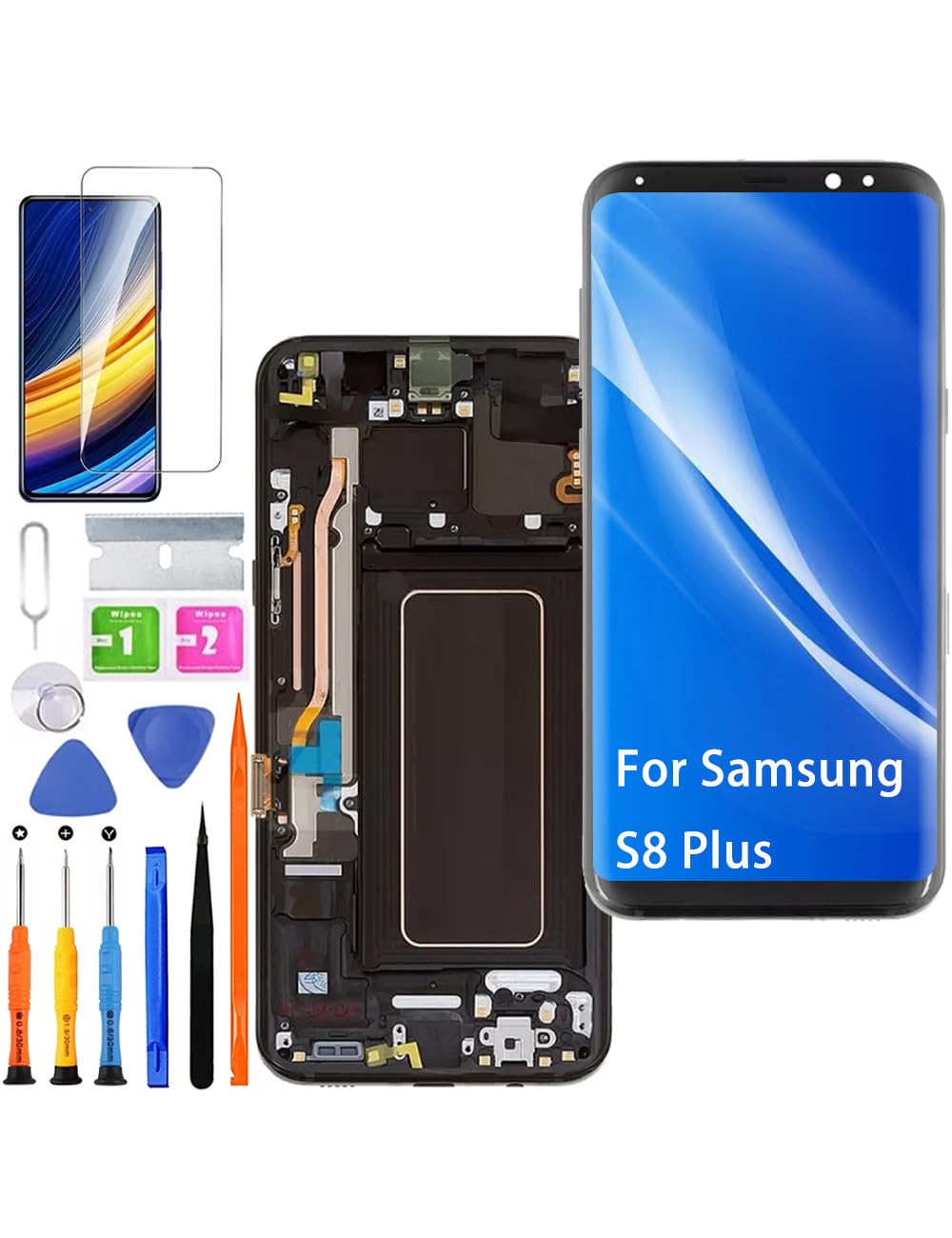 Display Schermo per Samsung S8+ Plus G955F G955W G955A TFT Nero con Cornice