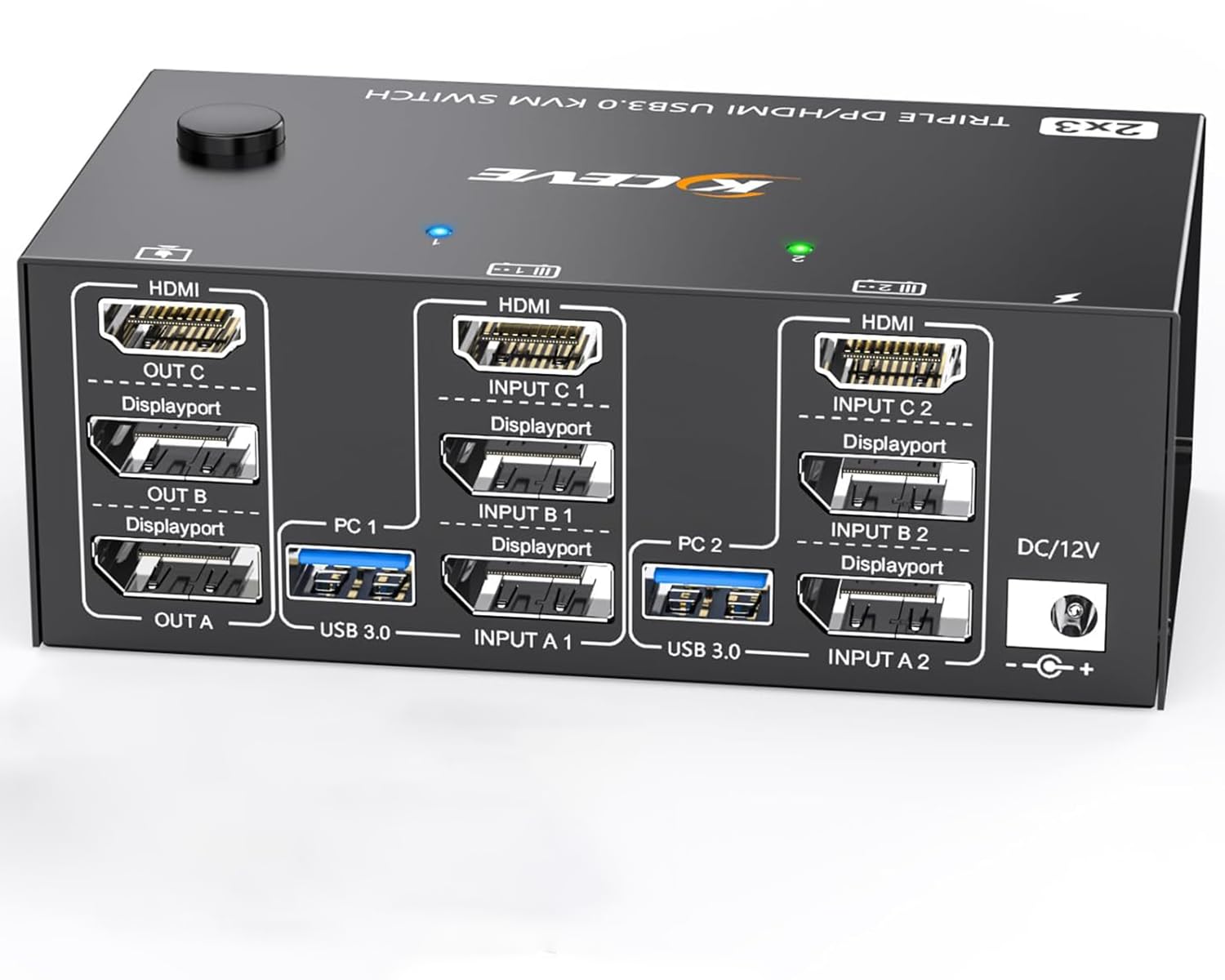 8K@60Hz 4K@144Hz KVM Switch 3 Monitors 2 Computers, HDMI + 2Displayport Triple Monitor KVM Switch 2 Computers Share 3 Monitors and 4 USB 3.0 Devices, Wired Remote and 2 USB3.0 Cables Included-image-36