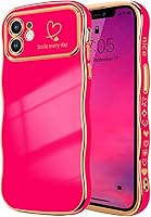 Vista 120 de LCHULLE Funda para iPhone Air para mujeres y niñas, lindo marco ondulado con forma rizada con patrón de corazón de amor, cubierta de protección