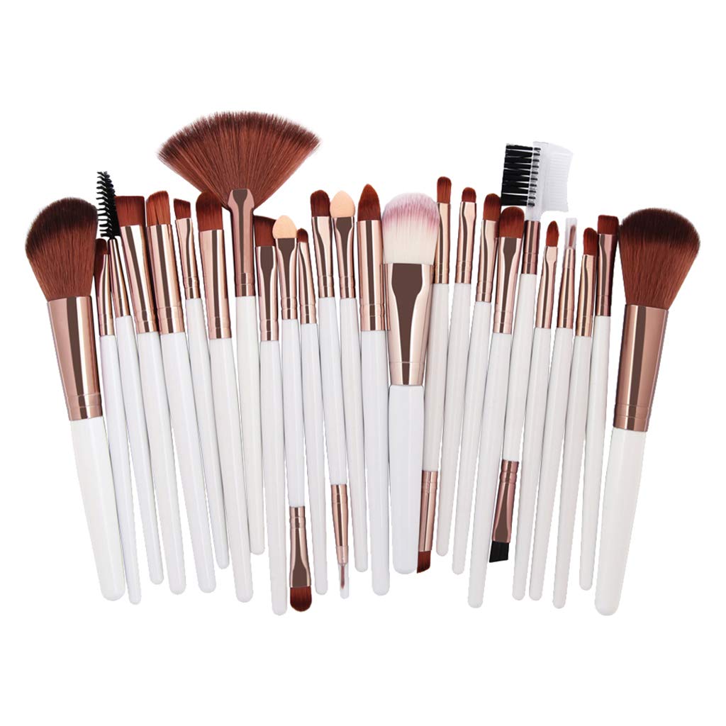 Make-up-Pinsel-Set für Foundation, Puder, Concealer, Mischen, weißer Kaffee, 25 Stück