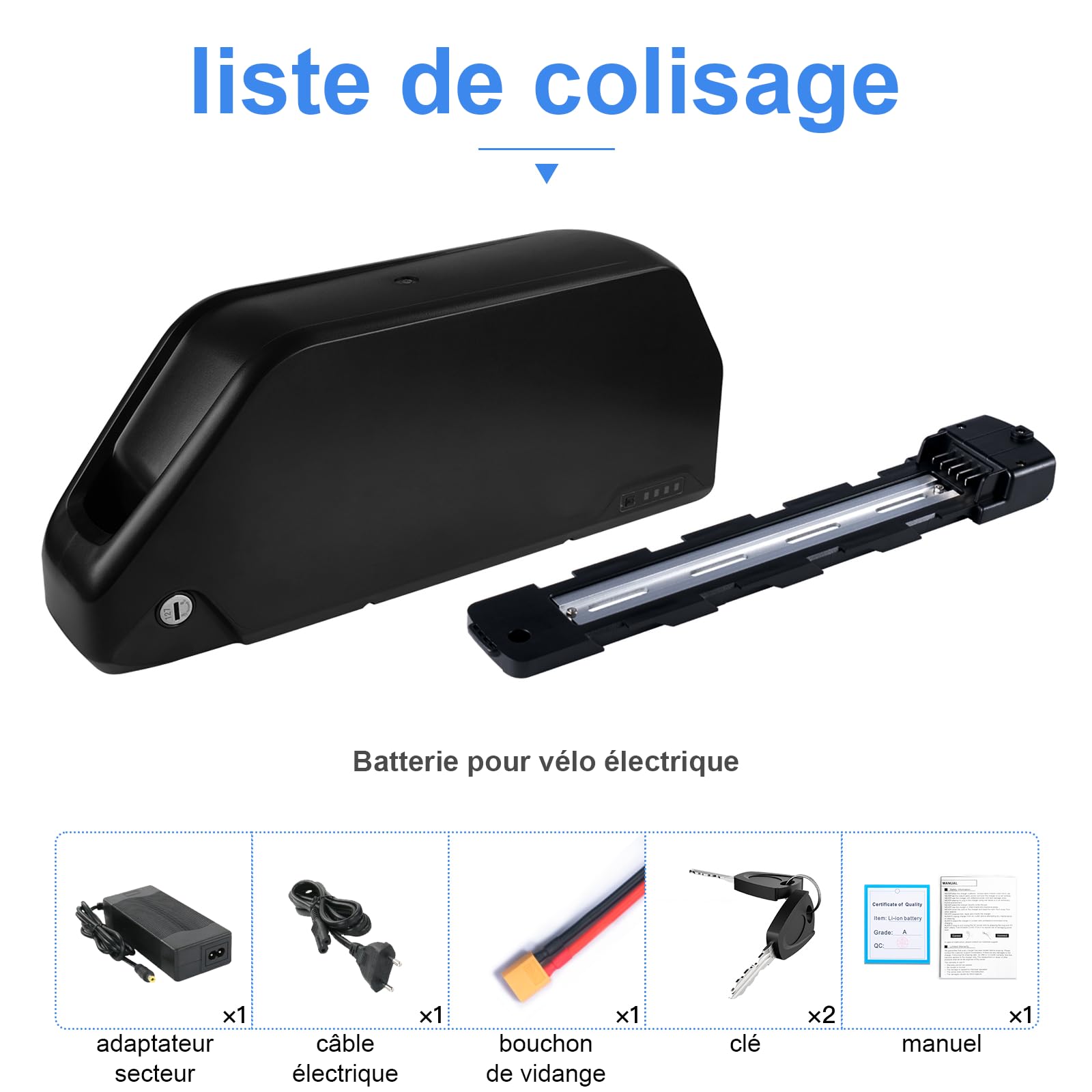 48V 25Ah Batterie Velo Electrique, Batterie vélo électrique avec BMS 50A, Chargeur Rapide, Batteries 48v Lithium ION pour Roue de Conversion Bafang 250W-1700W et Autres vélos électriques