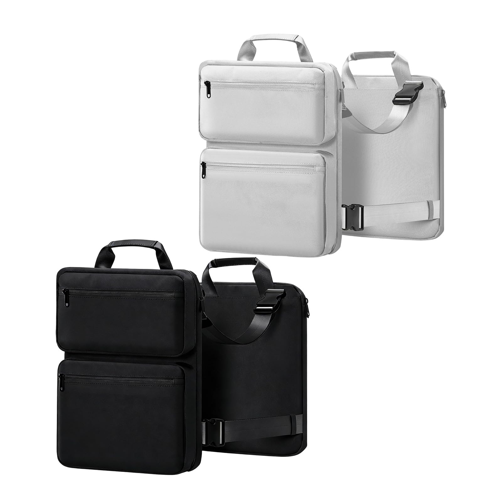 Borsa per computer espandibile a scomparti multipli con protezioni antiurto in tessuto Comoda maniglia Soluzione archiviazione da viaggio Custodia per laptop antiurto