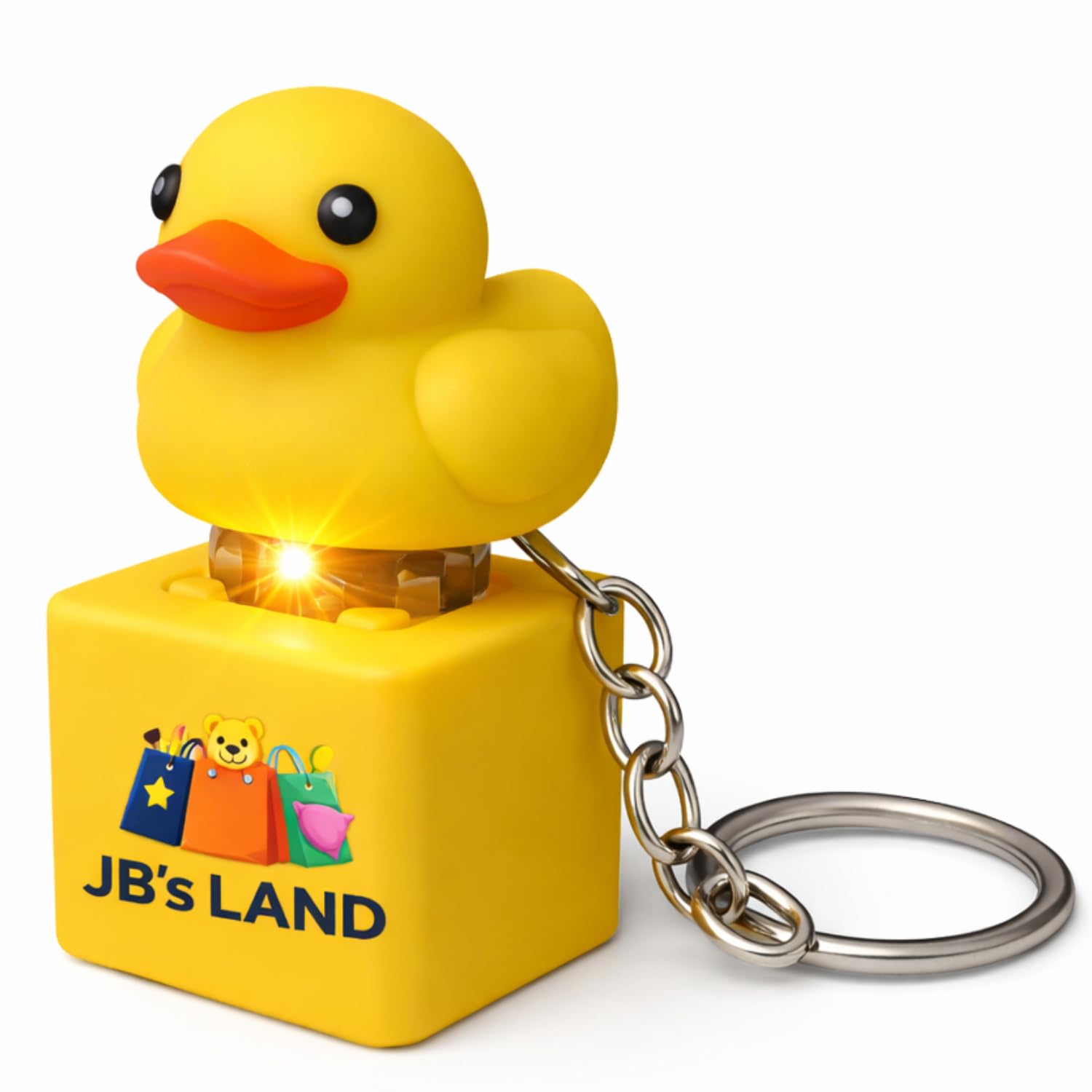 Duck LED Keychain Toy with Light & Sound, Cute Press Duck Mini Keyring for Kids, Stress Relief Toy for Backpack, Bag & Keys, Funny Quack Gift, Boys & Girls-image-42