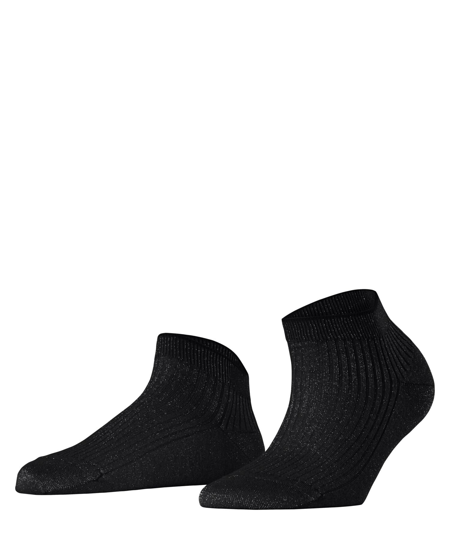 FALKE Women's Shiny Rib W Sn Viscose Low-Cut Plain Trainer Socks 1 Pair, Black 3000-O, 5.5-8