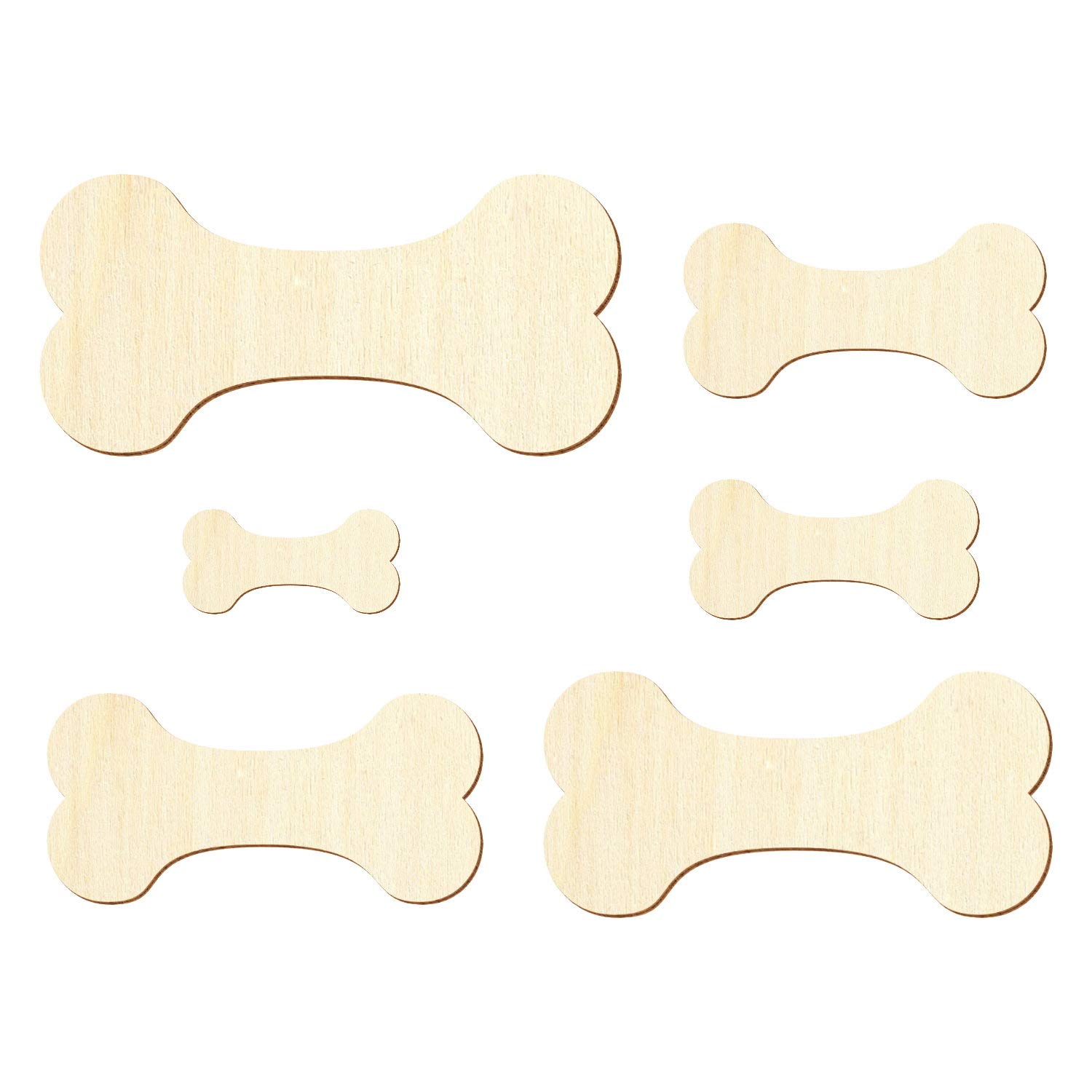 Huesos de madera – Decoración para manualidades 3 – 50 cm, tamaño: 15 cm, paquete con 25 unidades