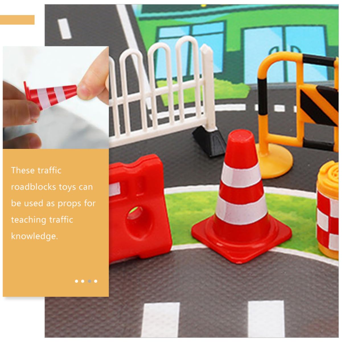 Abaodam 27 Pièces Panneau De Signalisation Jouets Miniatures Jouets Magnétiques Plaques De Rue pour Les Enfants De Barricade De La Circulation De Chantier Plastique